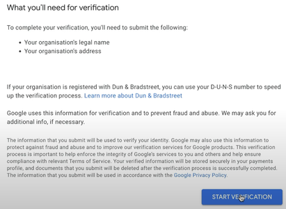 Completing Google Ad's Advertiser Verification